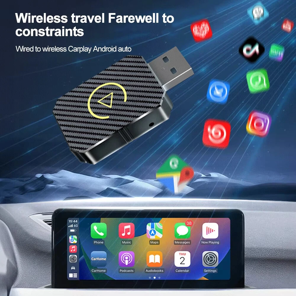 2 in 1 Wireless Carplay Adapter for Apple iOS Android Auto Smart USB Plug and Play bluetooth-compatible for Havel/Kia/Volvo/MG/Hyundai/VW — view 6