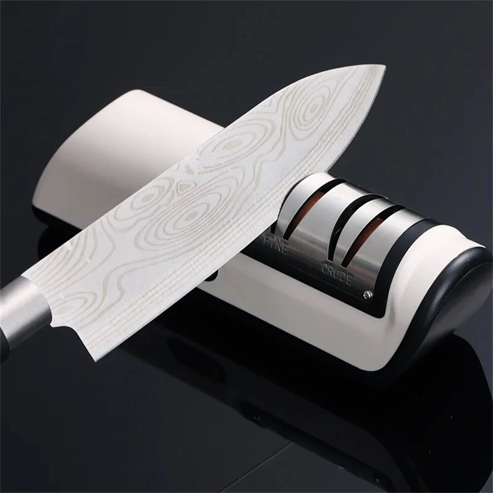 2-Stage Electric Knife Scissors Sharpener Professional Kitchen Sharpening Tool Built-in 2000mAh Battery for Straight-Edge Knife Hunting Knife Pocket Blades — view 3