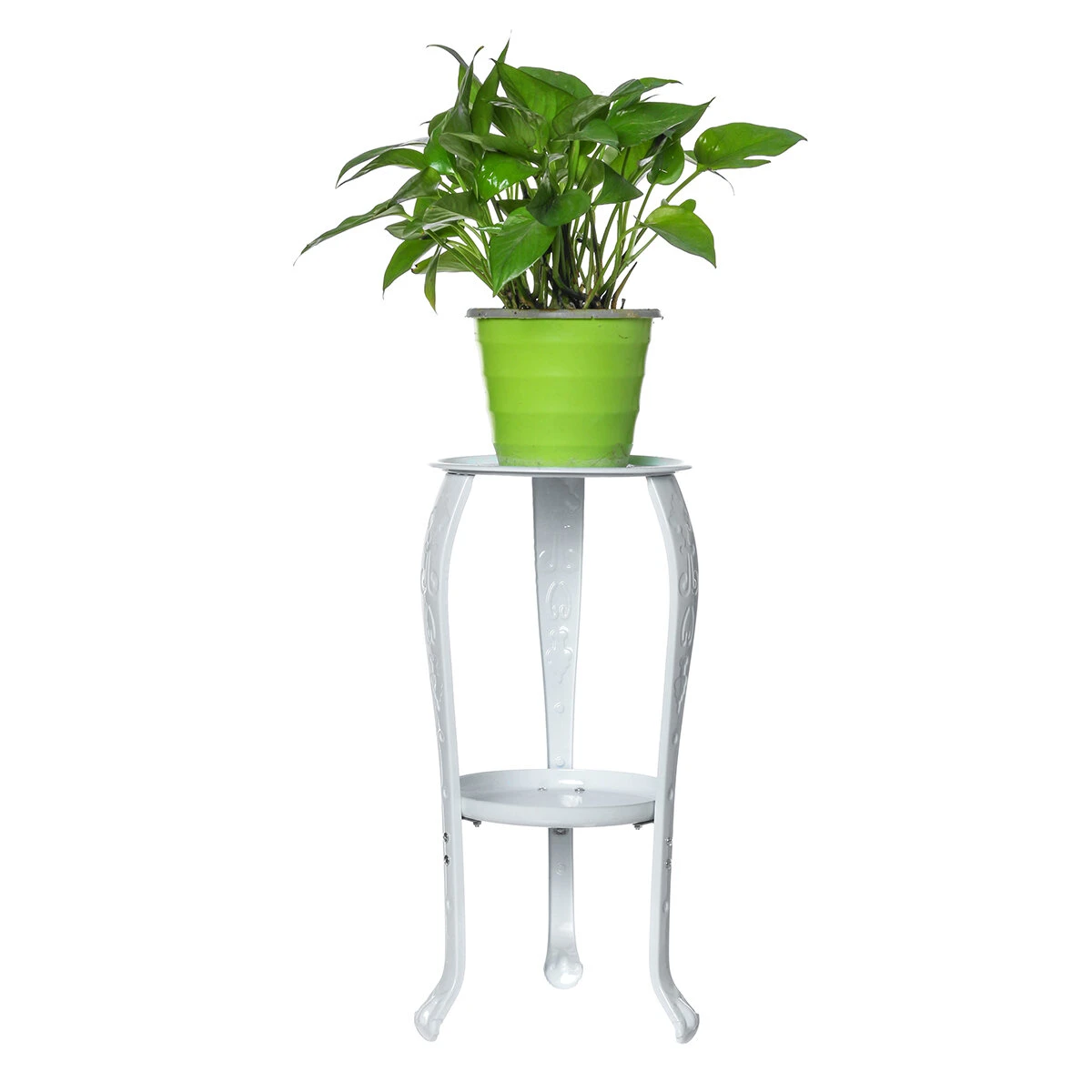 2 Tier Plant Stand Ceramic Planter Pot Succulent Flower Iron Rack Holder — view 2
