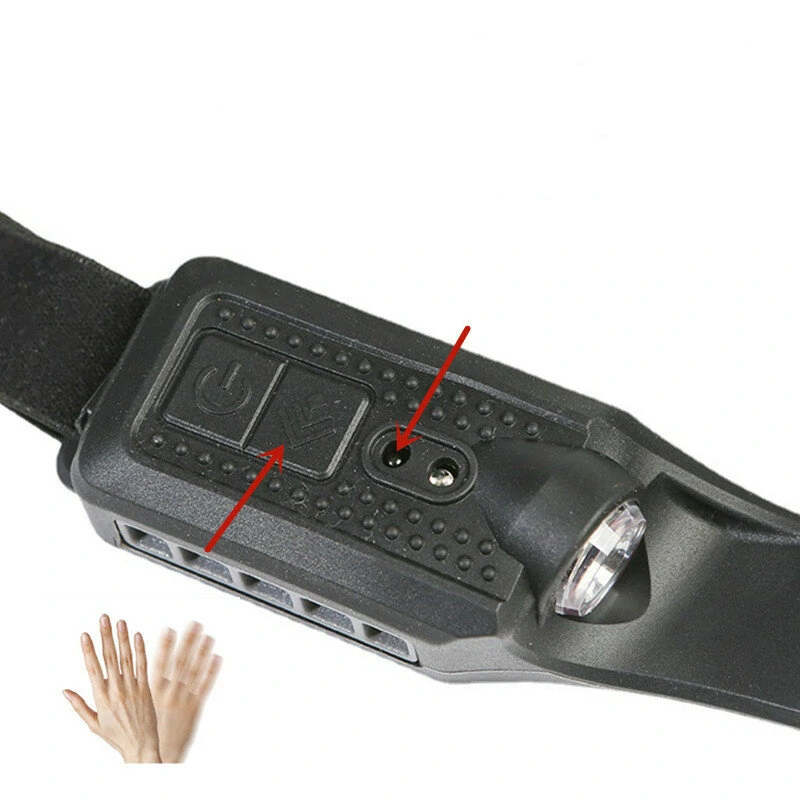 2*XPE 1*COB LED Headlamp Sensor 5 Modes Type-C Rechargeable Headlight Outdoor Flashlight Torch — view 5