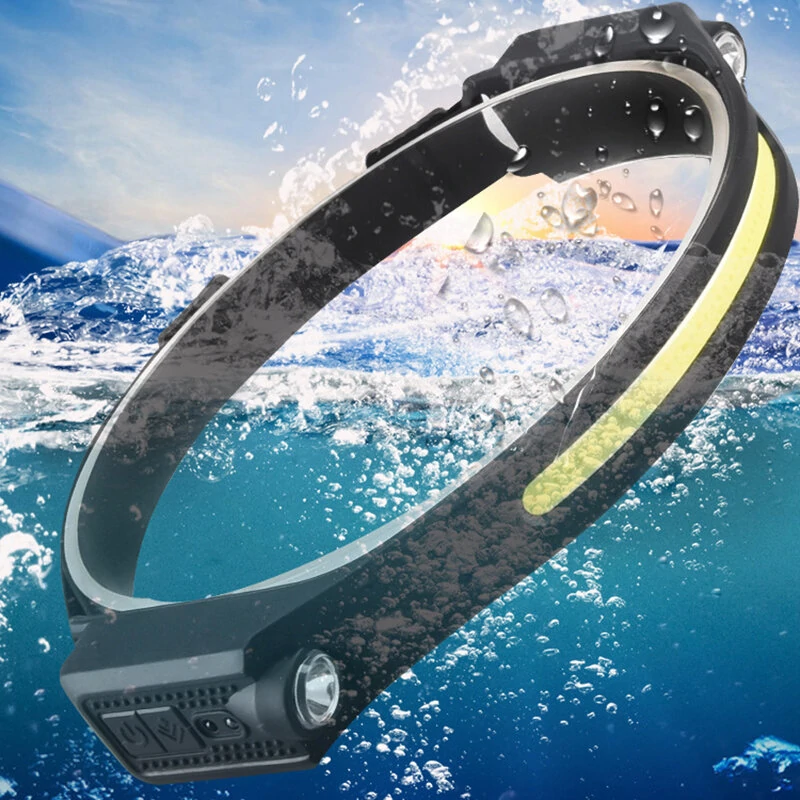 2*XPE 1*COB LED Headlamp Sensor 5 Modes Type-C Rechargeable Headlight Outdoor Flashlight Torch — view 8