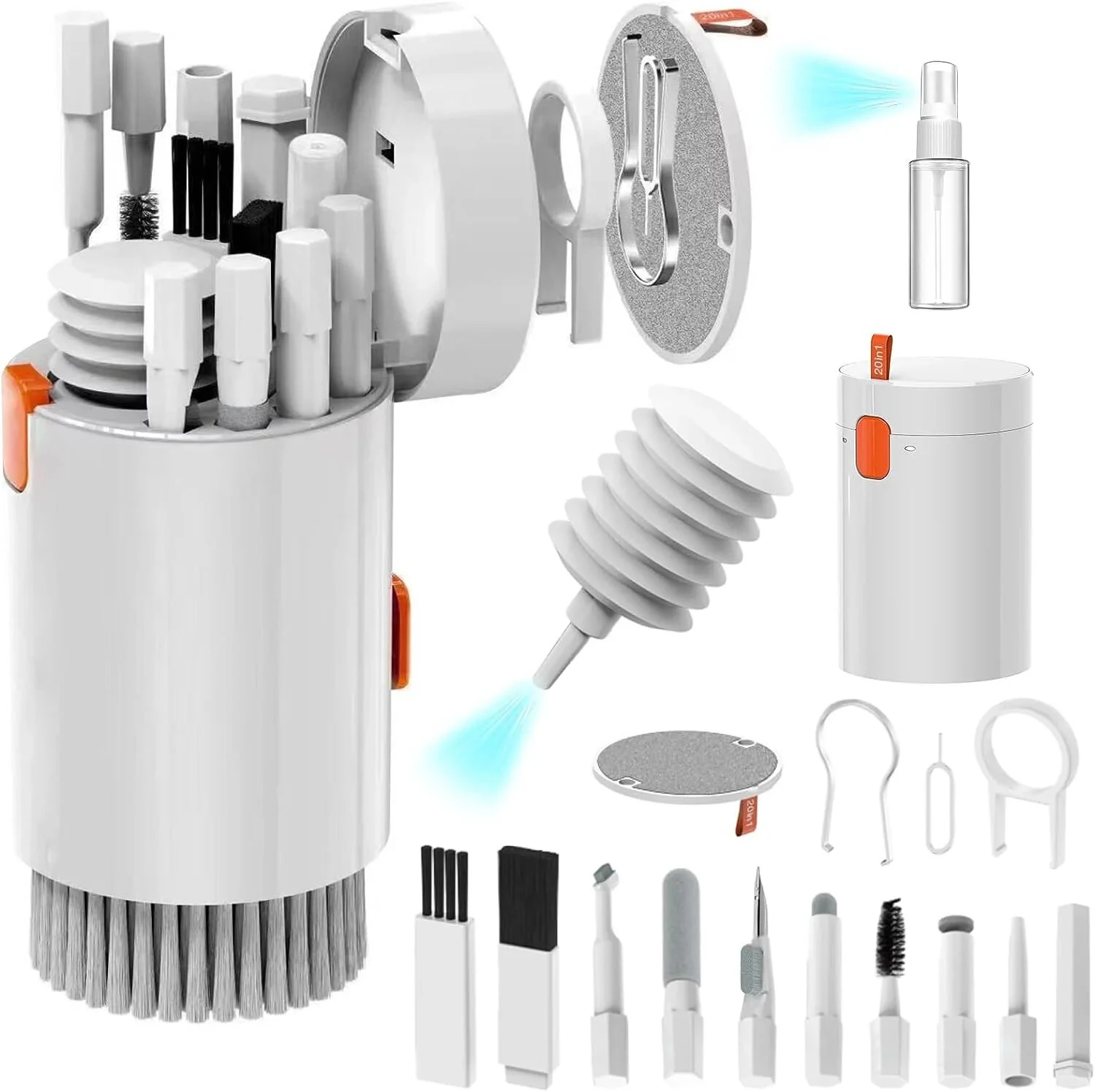 20-in-1 Phone Computer Keyboard Cleaning Tool Kit Computer Keyboard Cleaning Brush Kit Cleaning Pen for Tablet Camera Phones Headphones Cleaning Tools Key Puller — Pricio
