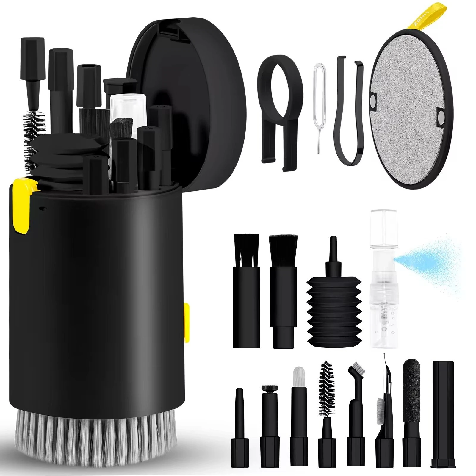 20-in-1 Phone Computer Keyboard Cleaning Tool Kit Computer Keyboard Cleaning Brush Kit Cleaning Pen for Tablet Camera Phones Headphones Cleaning Tools Key Puller — view 3