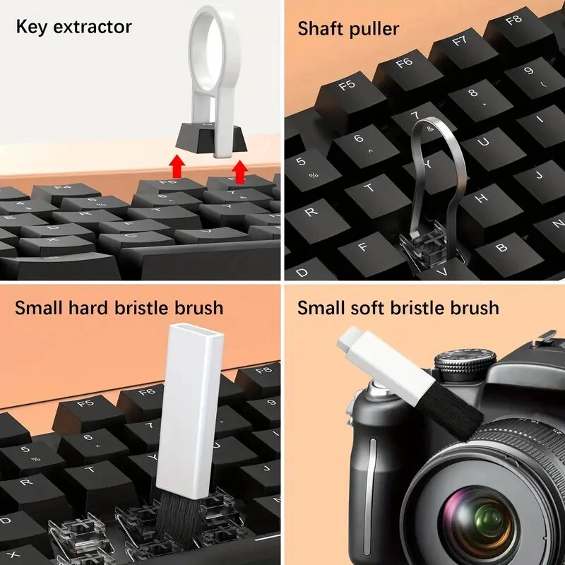 20-in-1 Phone Computer Keyboard Cleaning Tool Kit Computer Keyboard Cleaning Brush Kit Cleaning Pen for Tablet Camera Phones Headphones Cleaning Tools Key Puller — view 7