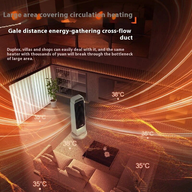 2000W Space Heater 3 Speed Adjustable,Overheating & Tip-Over Protection Electric Heater Fast Safety Heat for Home, Bedroom — view 5