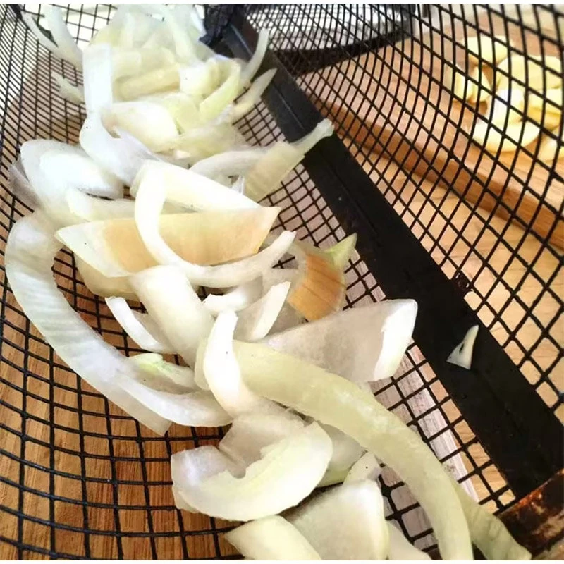20cm Round Stainless Rolling Barbecue BBQ Grill Basket Net For Vegetables Meat Fish — view 6