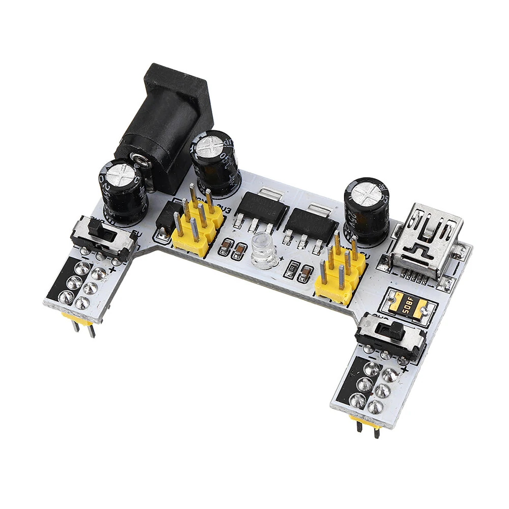 20Pcs MB102 2 Channel 3.3V 5V Breadboard Power Supply Module White Breadboard Dedicated Power Module MB-102 Solderless Bread Board — view 3