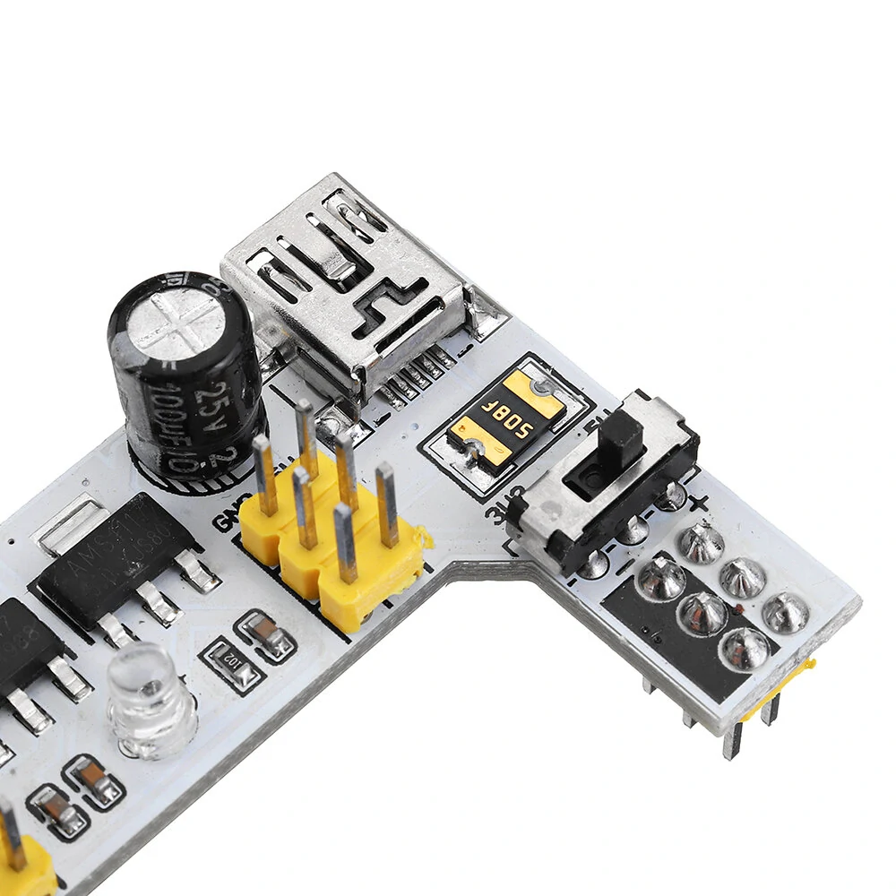 20Pcs MB102 2 Channel 3.3V 5V Breadboard Power Supply Module White Breadboard Dedicated Power Module MB-102 Solderless Bread Board — view 5