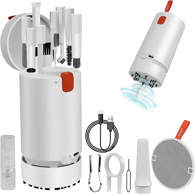 21-in-1 Upgraded Electronic Keyboard Cleaning Kit with Mini Vacuum for Laptop, iPad, Phone, Camera, Earbud Cleaning Multifunctional Computer Screen Cleaning Brush Tools — Pricio