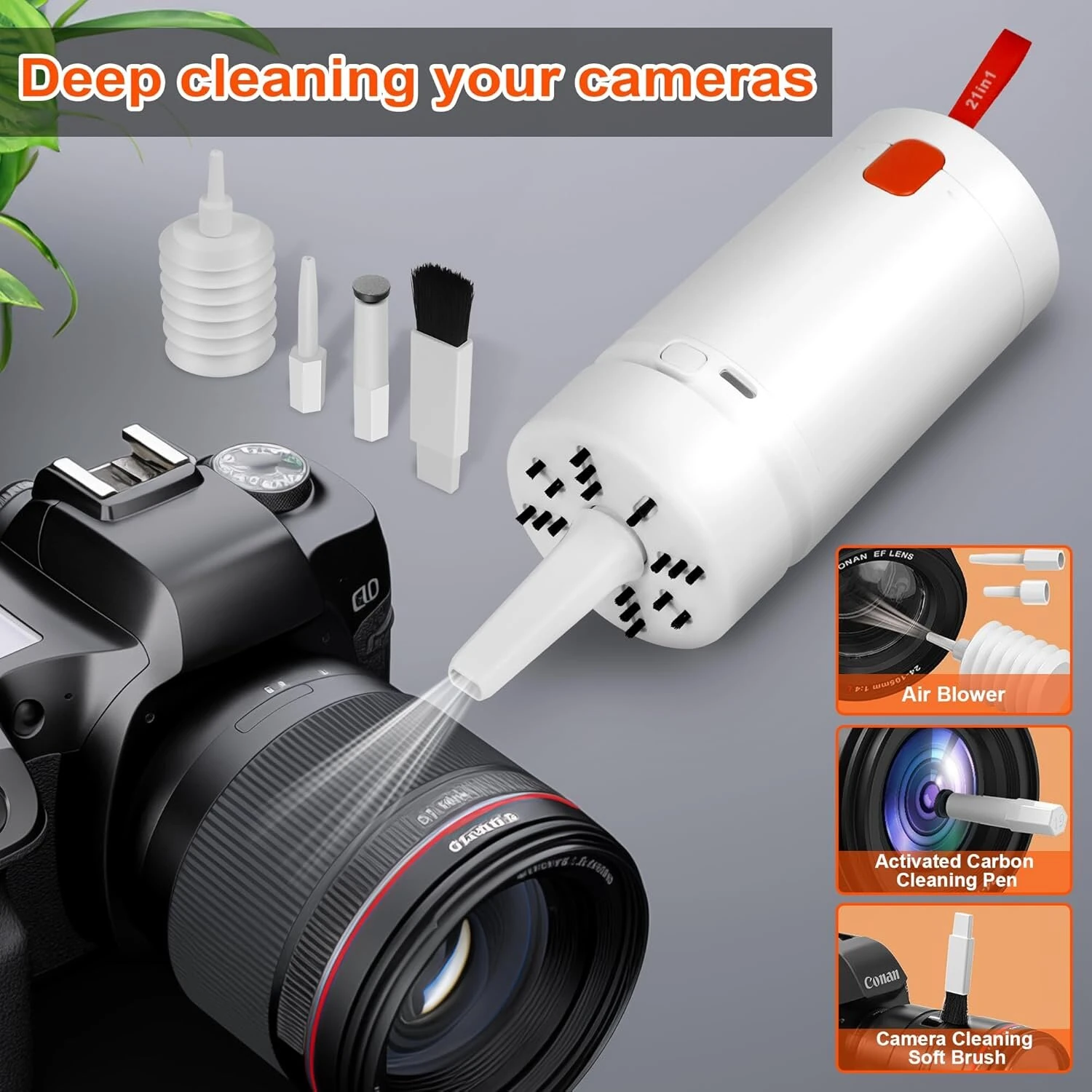 21-in-1 Upgraded Electronic Keyboard Cleaning Kit with Mini Vacuum for Laptop, iPad, Phone, Camera, Earbud Cleaning Multifunctional Computer Screen Cleaning Brush Tools — view 5