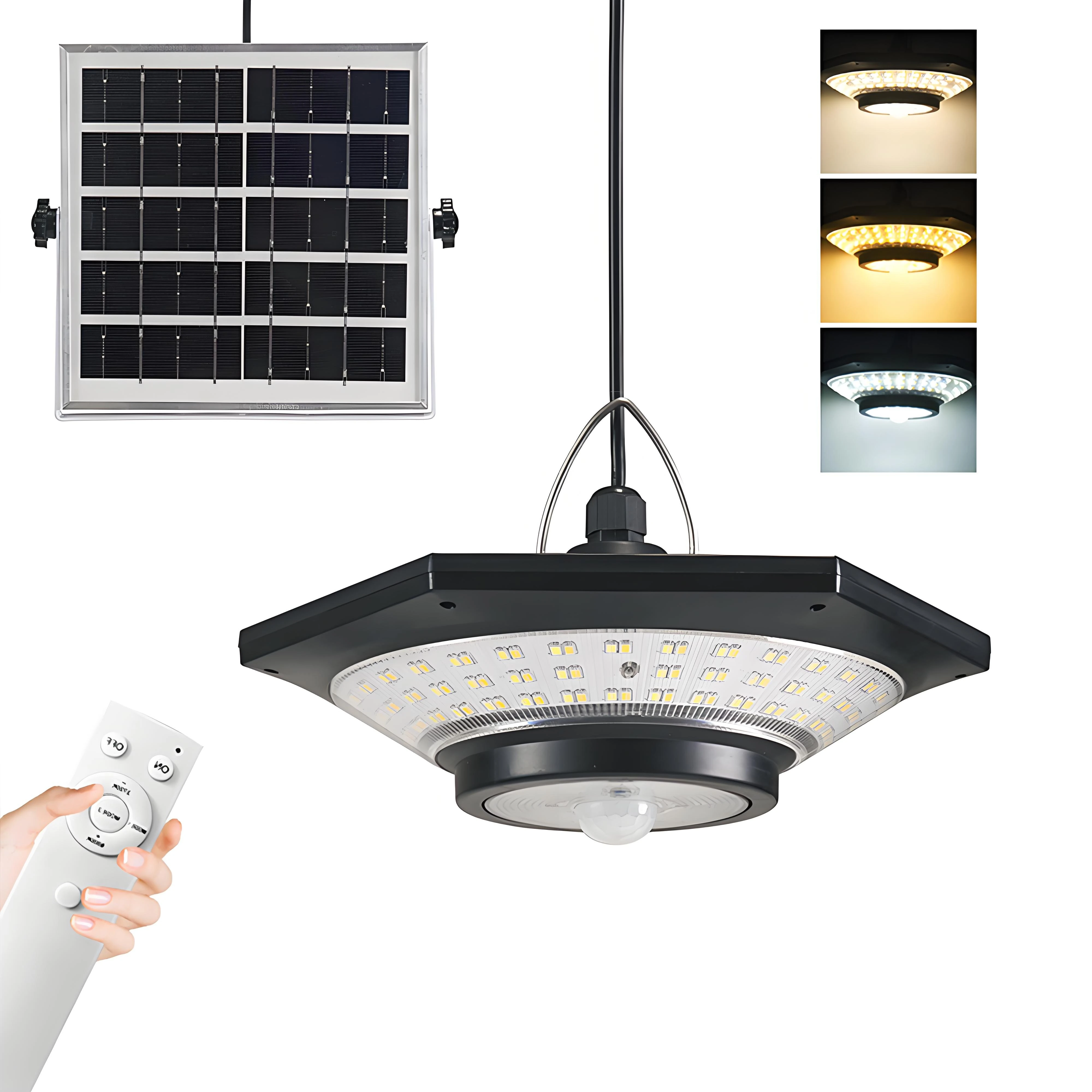228LED Motion Sensor Solar Pendant Light Outdoor Waterproof with Remote Control 3 Modes Garden Light — Pricio