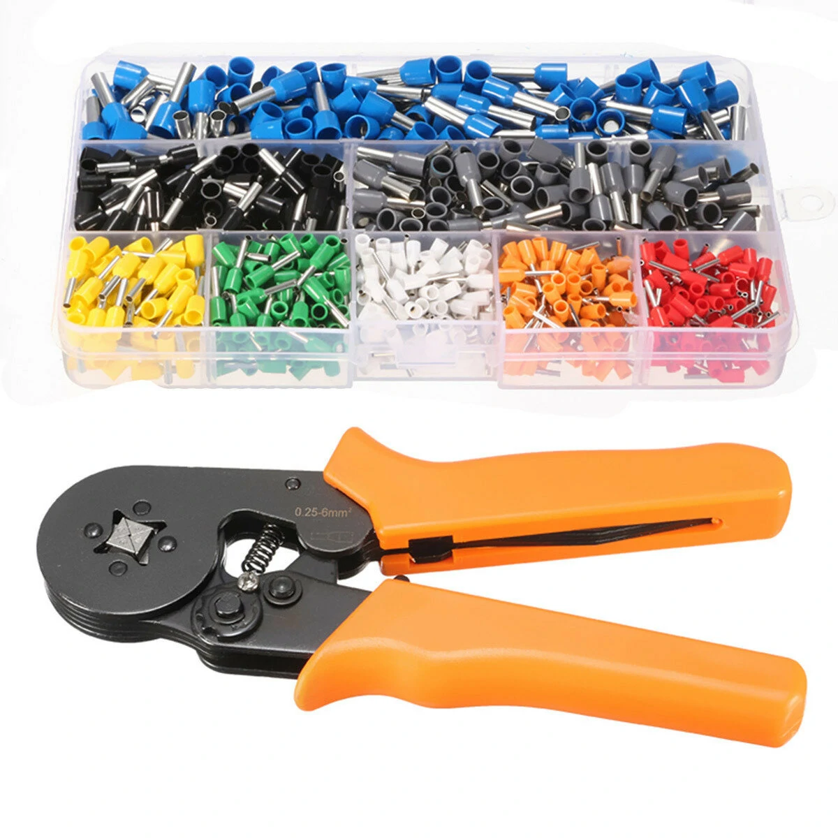 23AWG to 10AWG Self Adjusting Ratcheting Ferrule Crimper Plier Tool with 800pcs Connector Terminal — DANIU