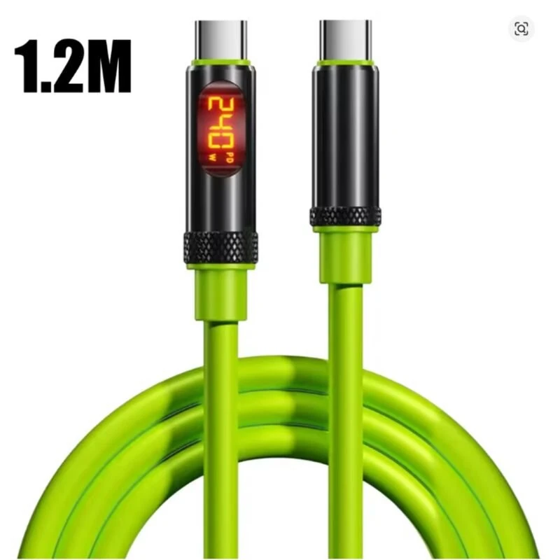 240W Super Fast Charging Cable with LED Display USB C To Type C Dual Type-C Quick Car Data Cable — view 4