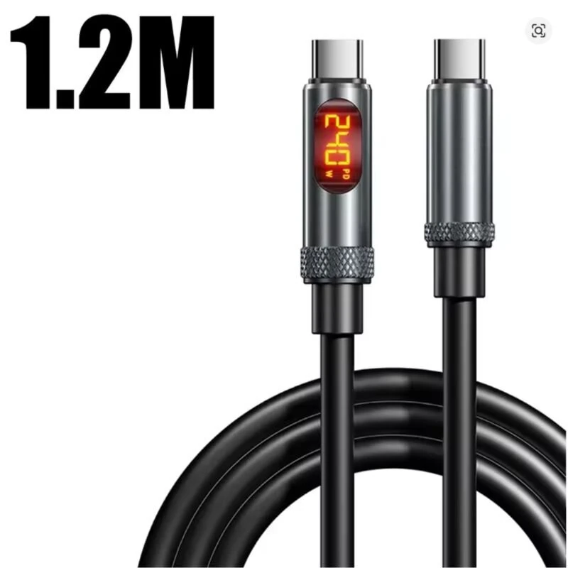 240W Super Fast Charging Cable with LED Display USB C To Type C Dual Type-C Quick Car Data Cable — view 6