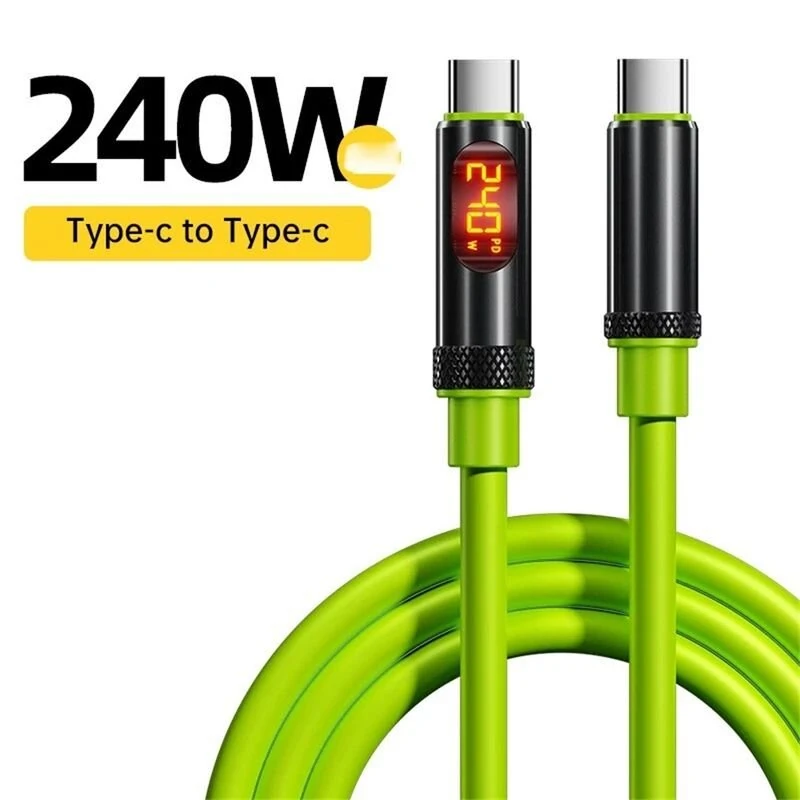240W Super Fast Charging Cable with LED Display USB C To Type C Dual Type-C Quick Car Data Cable — view 8