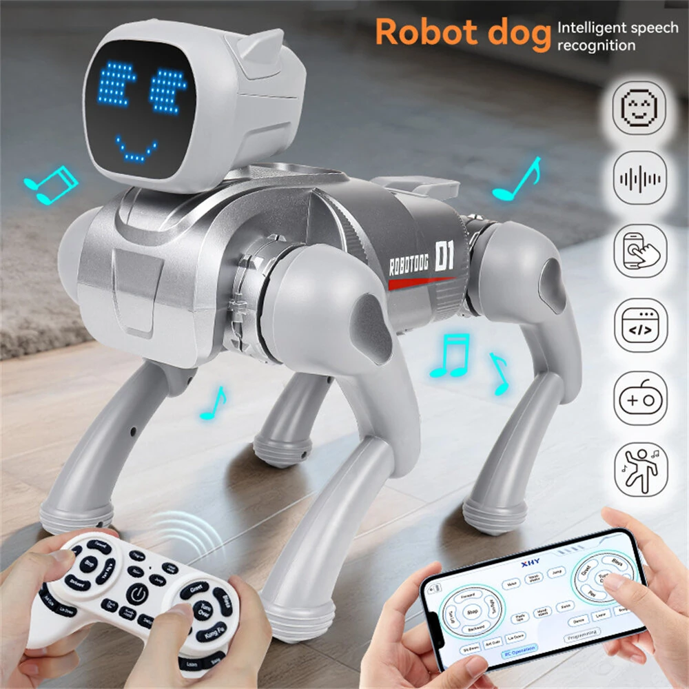 2.4GHz Remote Control Mechanical AI Intelligent Robot Dog Programming Interactive Toy Voice App Bluetooth Control for Children Gift — view 5