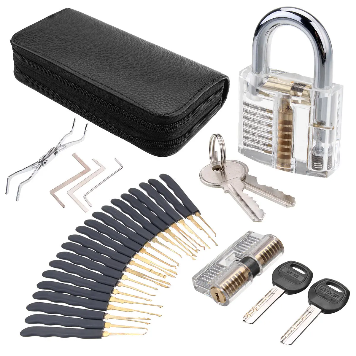 24Pcs Lock Picks Training Tool Transparent Practice Padlock Set Locksmith Tool — Pricio