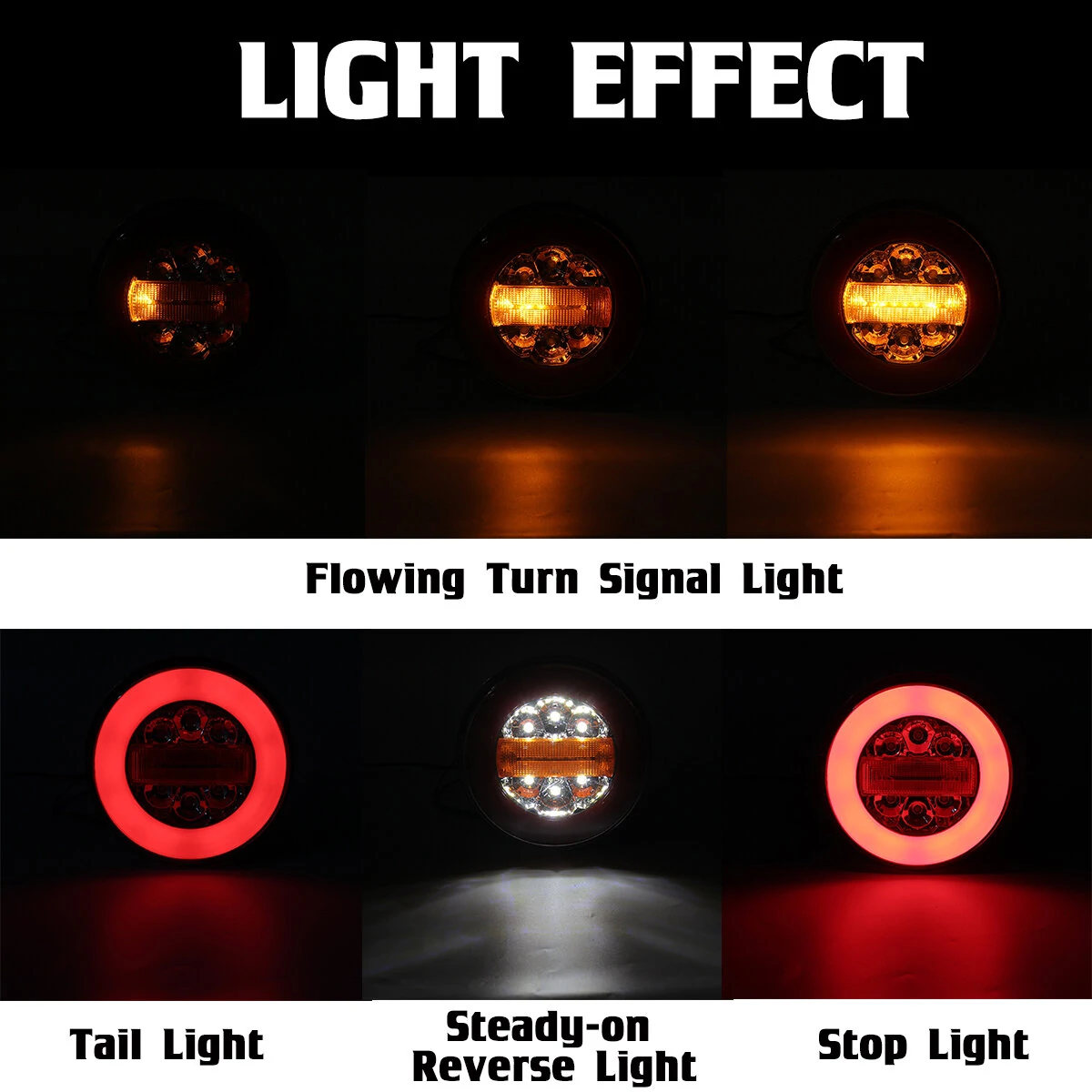 24V 12V-30V LED Hamburger Rear Tail Lights WaterproofFor Truck Lorry Van Caravan Bus Camper — view 3
