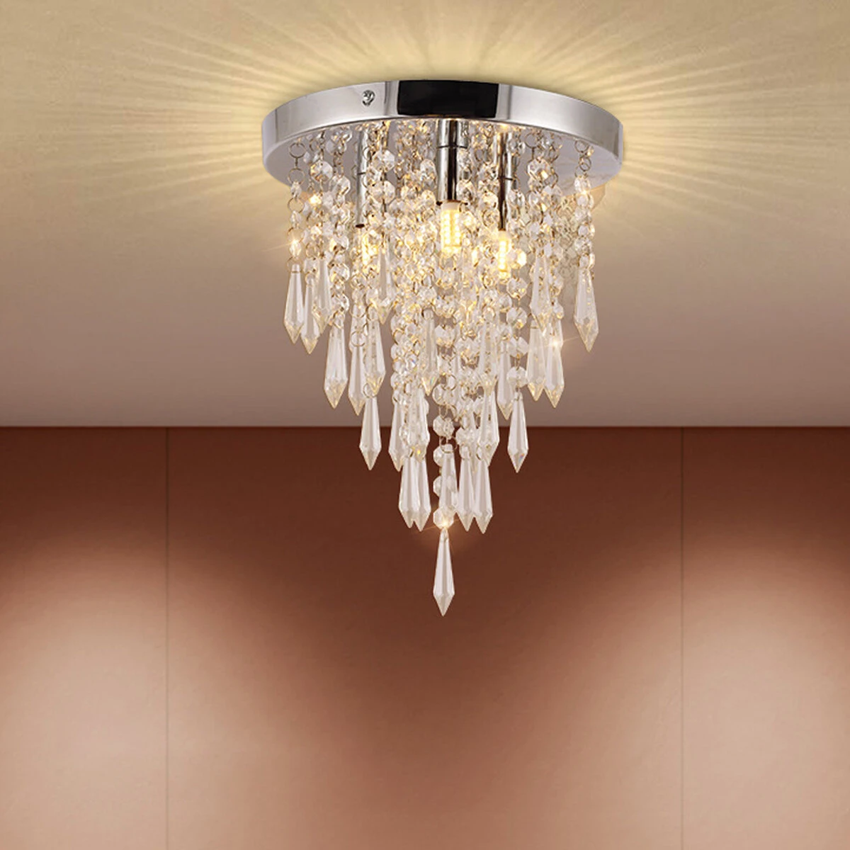 250x265MM Crystal Chandeliers Crystal Ceiling Light For Bedroom Hallway Living R — view 7