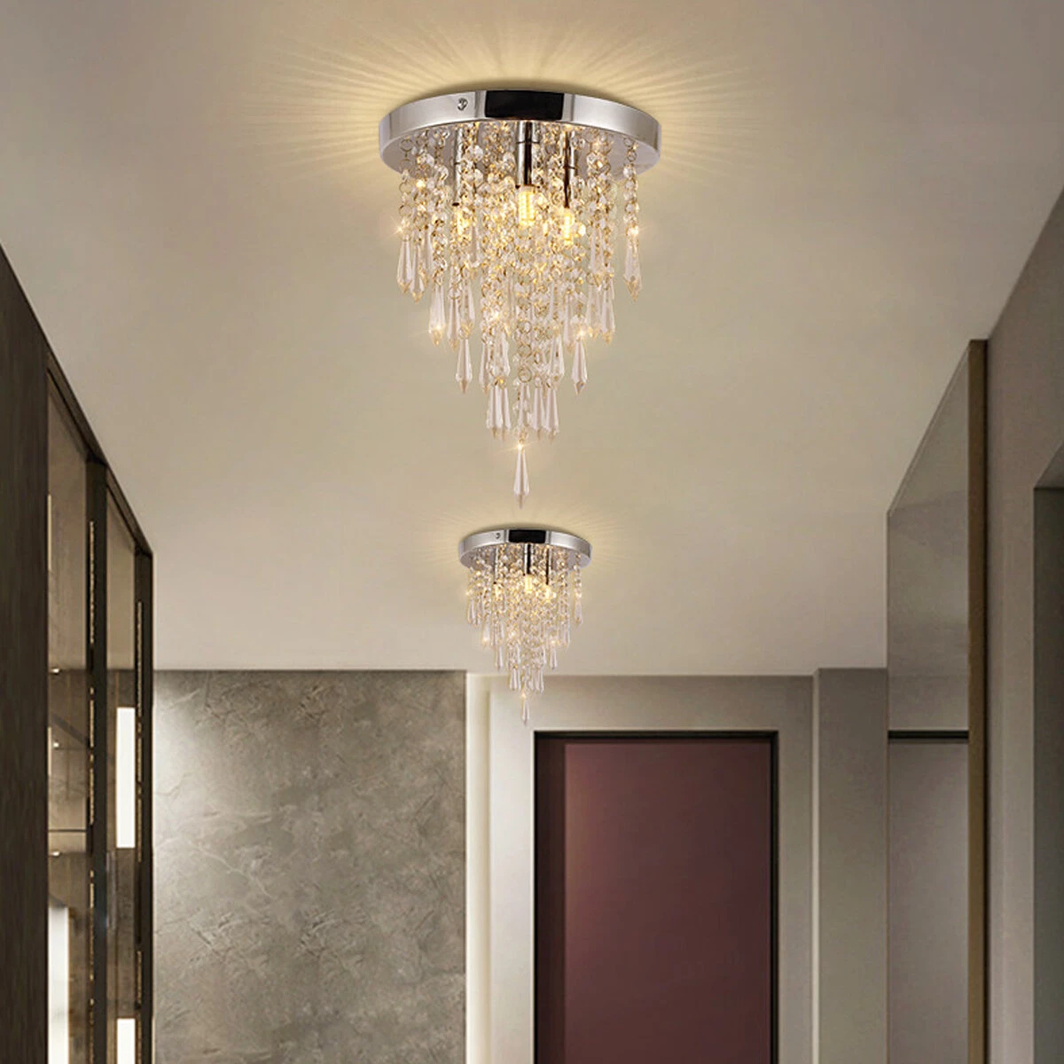 250x265MM Crystal Chandeliers Crystal Ceiling Light For Bedroom Hallway Living R — view 9