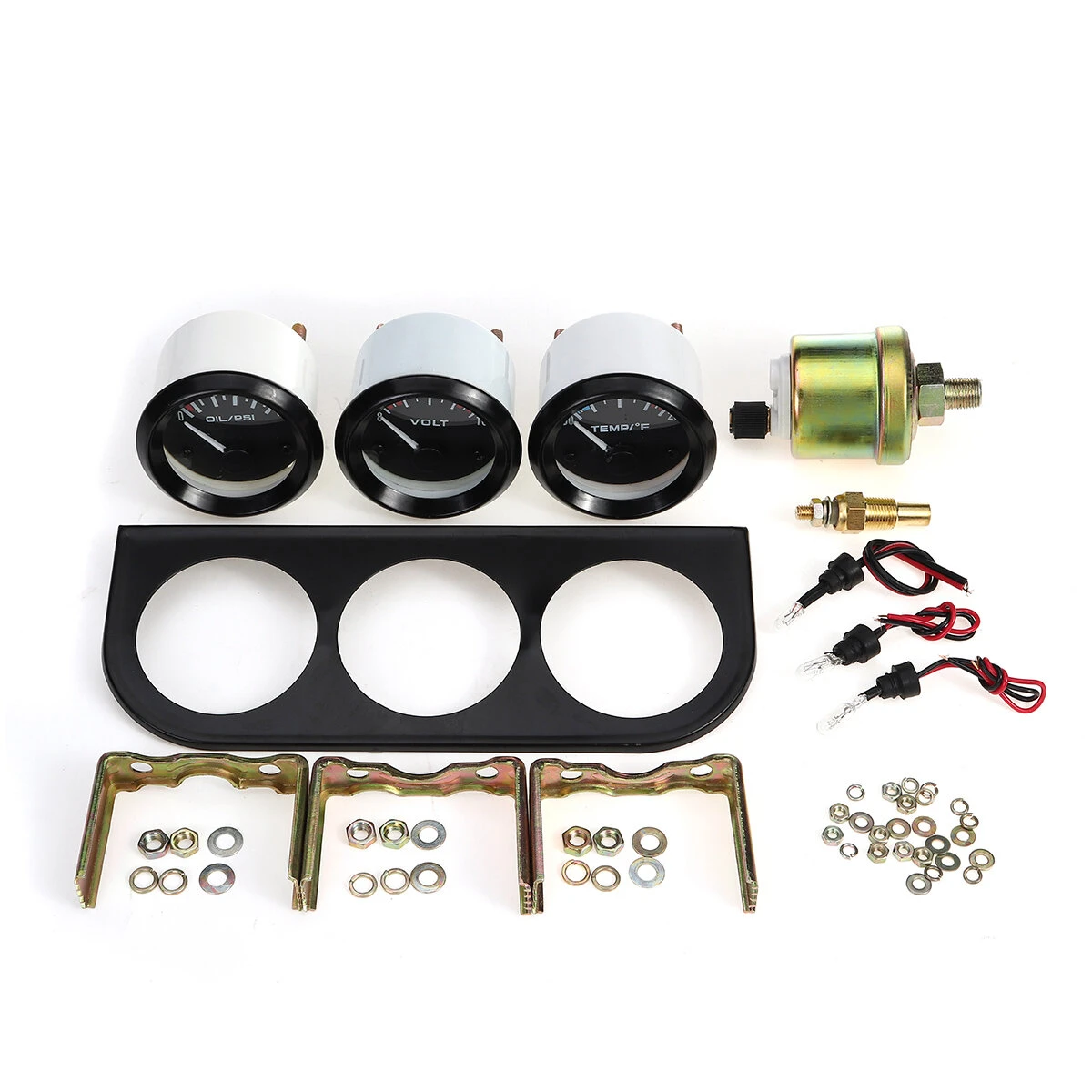 2''/52mm Bezel Voltmeter & Water Thermometer & Oil Pressure Electrical Gauge — view 10