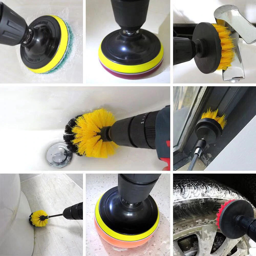 25PC/SET Electric Drill Brushes Brush Attachable for Cleaning Pool Tile Flooring Brick Ceramic Marble Grout Bathroom Car — view 8