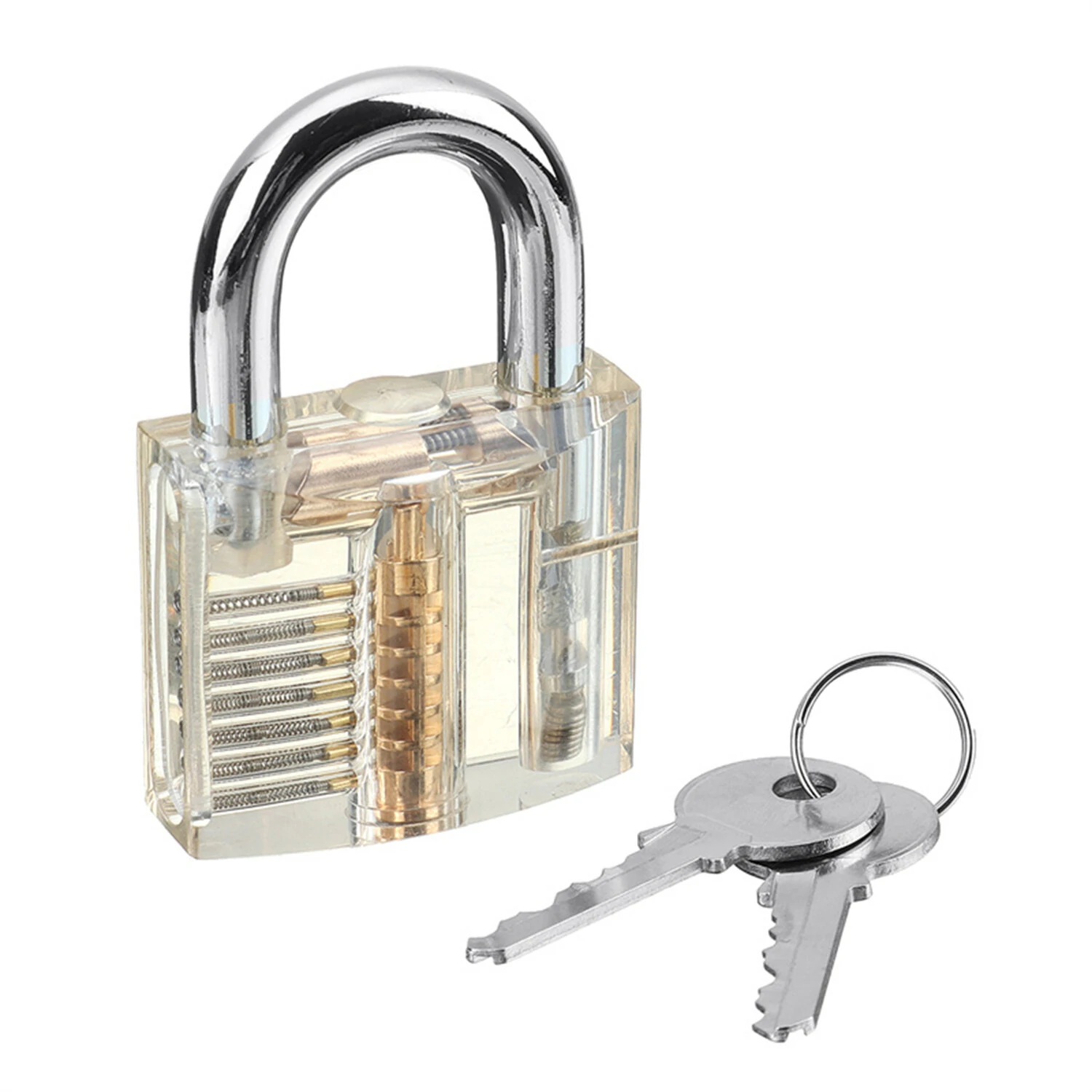 26PCS Locksmith Training Set Spring Steel with 3 Transparent Padlocks For Easy Visual Learning Portable Design Includes Automatic Unlock Gun Diverse Lock Picks Perfect for Beginners — view 6