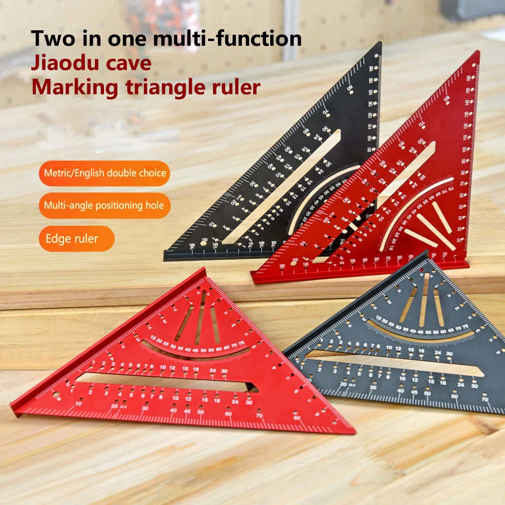 2in1 Aluminum Alloy Triangle Ruler Multifunctional Tool for Precise Line Drawing with Frequently used Fixed Positioning Angles Robust and Long-lasting Design — view 4