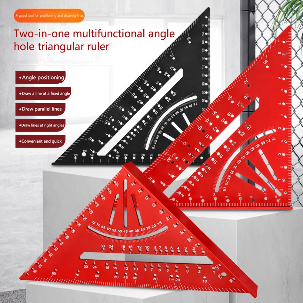 2in1 Aluminum Alloy Triangle Ruler Multifunctional Tool for Precise Line Drawing with Frequently used Fixed Positioning Angles Robust and Long-lasting Design — view 7
