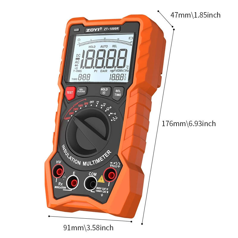 2in1 ZOYI ZT1000R Multimeter Insulation Tester 5 Voltage Settings 1000V AC DC True RMS High Accuracy Backlit Screen Professional Measuring Tool — view 10