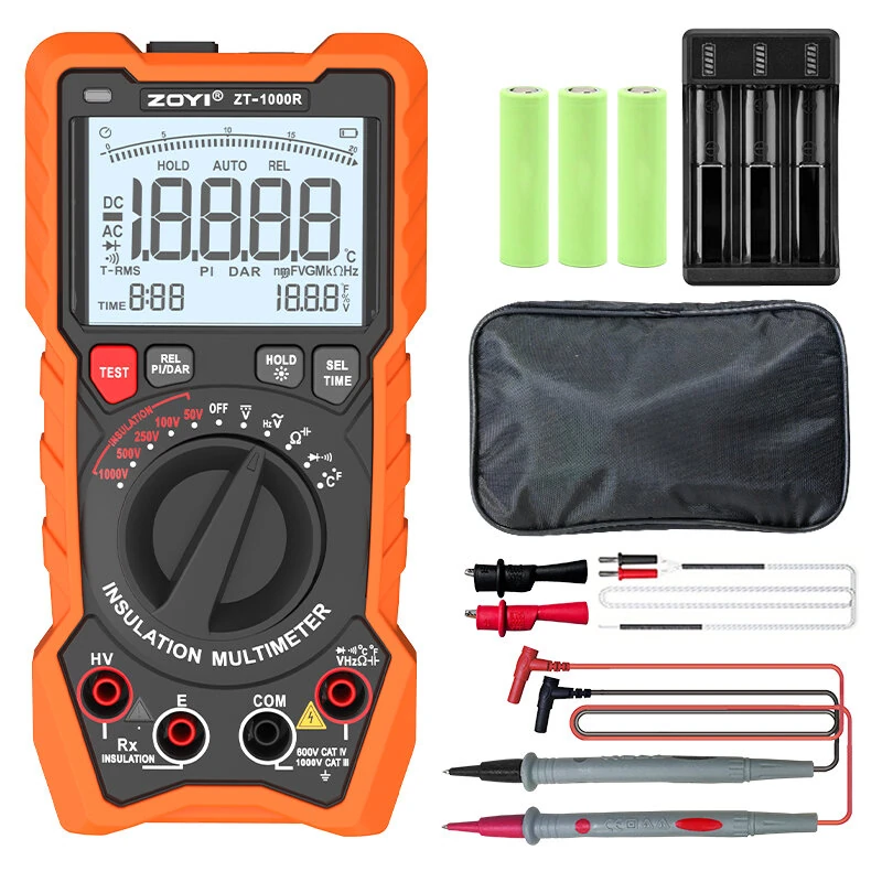 2in1 ZOYI ZT1000R Multimeter Insulation Tester 5 Voltage Settings 1000V AC DC True RMS High Accuracy Backlit Screen Professional Measuring Tool — view 2
