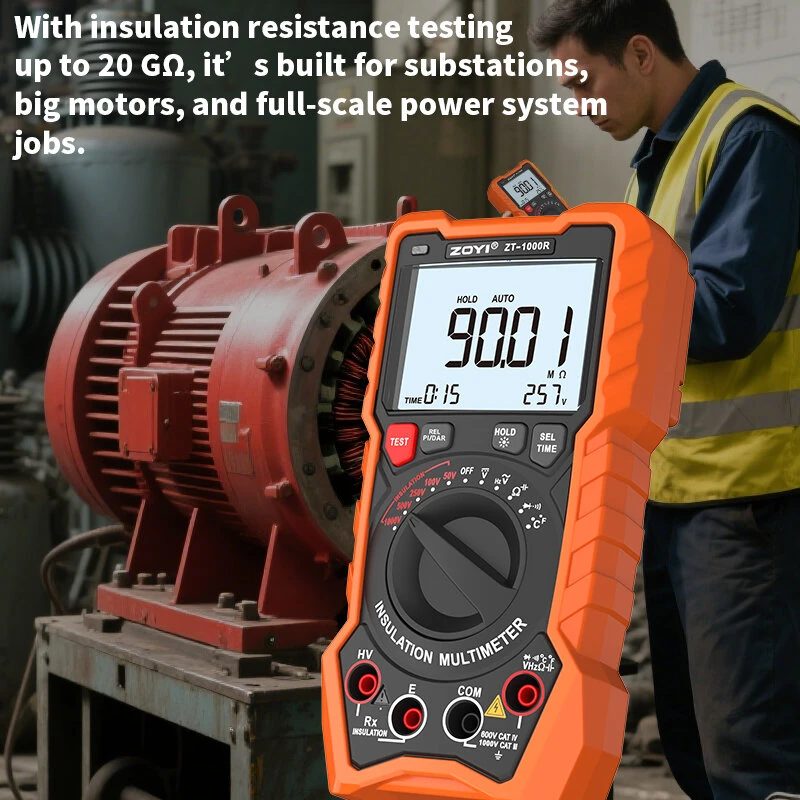 2in1 ZOYI ZT1000R Multimeter Insulation Tester 5 Voltage Settings 1000V AC DC True RMS High Accuracy Backlit Screen Professional Measuring Tool — view 8