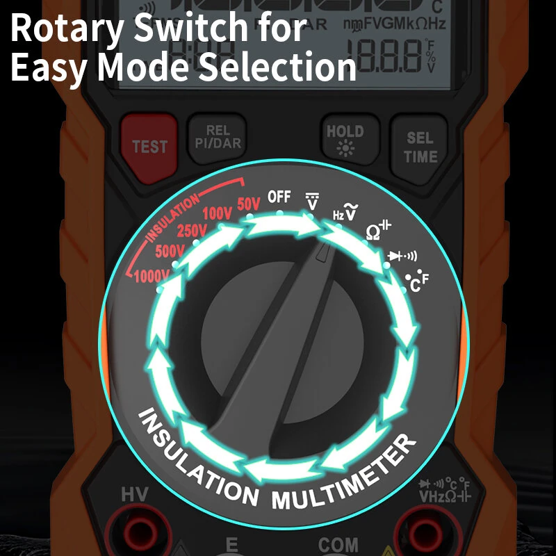 2in1 ZOYI ZT1000R Multimeter Insulation Tester 5 Voltage Settings 1000V AC DC True RMS High Accuracy Backlit Screen Professional Measuring Tool — view 9