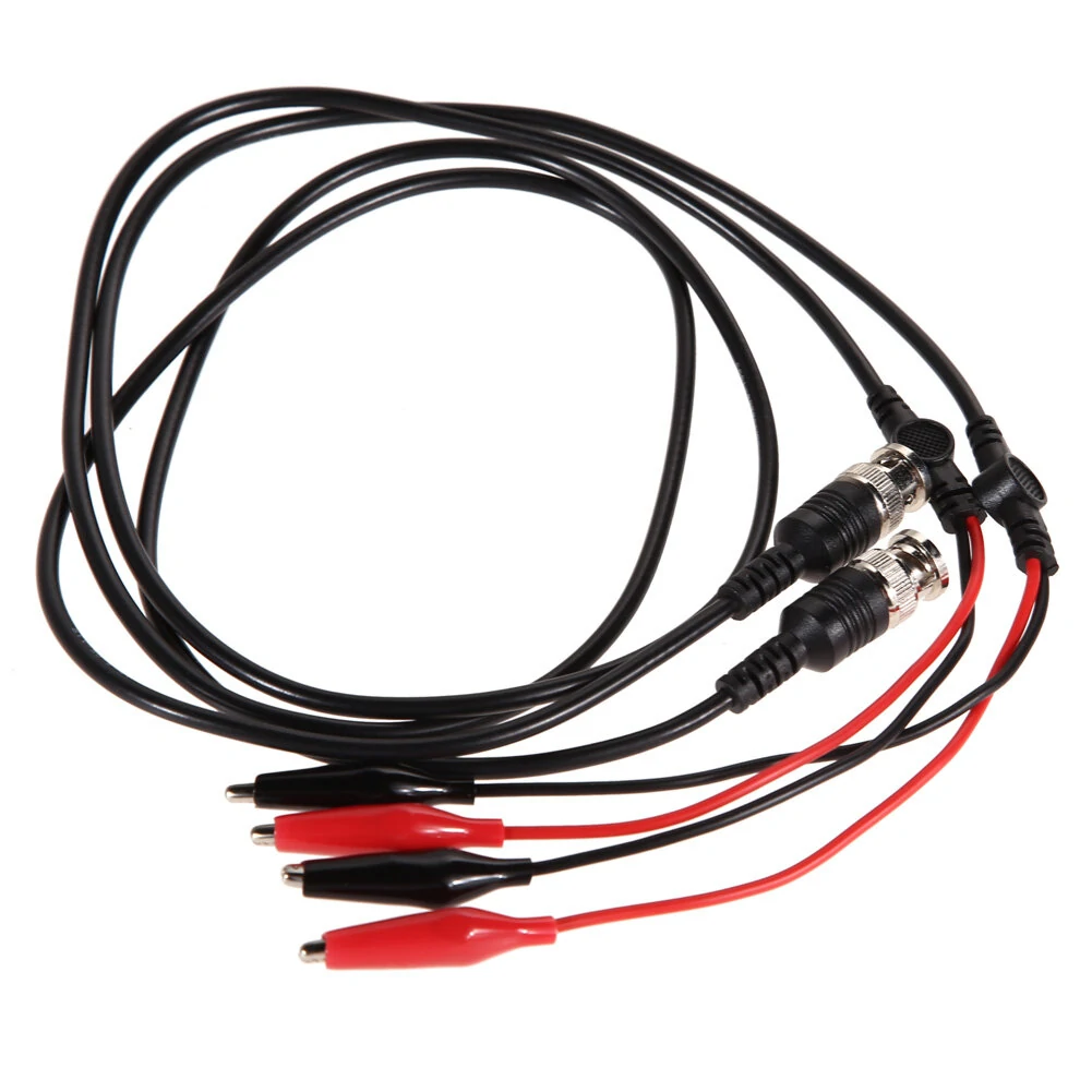 2pcs 110cm BNC Q9 to Dual Alligator Clip Oscilloscope Test Probe Leads — Pricio