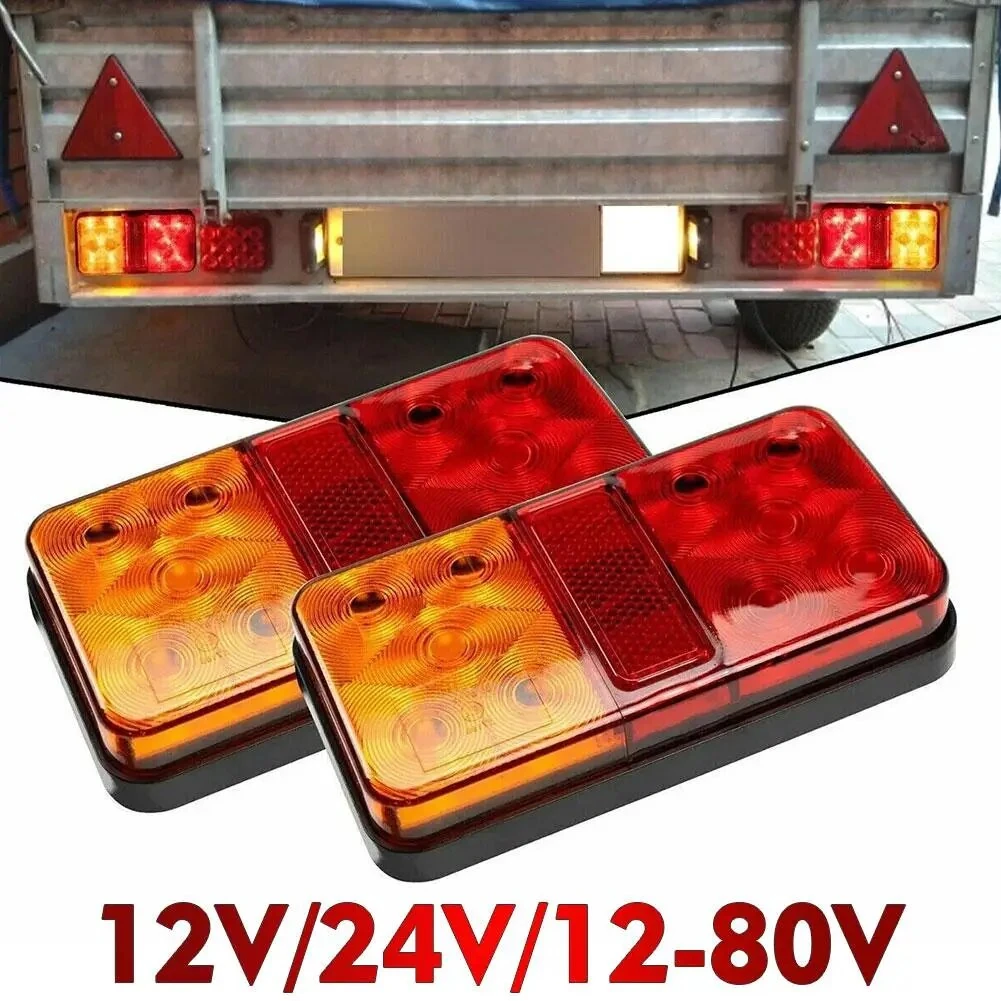2Pcs 12V 24V 10 LED Tail Light Truck Trailer Truck Tail Light Side Light Turn Signal Indicator Stop Lamp Rear Brake Light IP65 Waterproof — Pricio