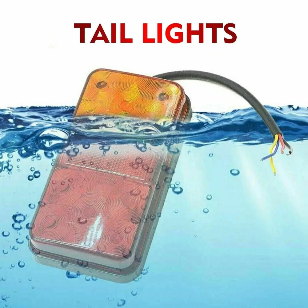 2Pcs 12V 24V 10 LED Tail Light Truck Trailer Truck Tail Light Side Light Turn Signal Indicator Stop Lamp Rear Brake Light IP65 Waterproof — view 6