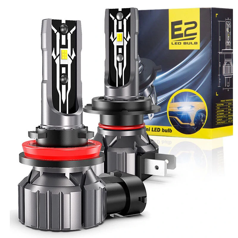2PCS 30000LM E2 Canbus LED Headlight H4 H7 H11 Car Front LED Fog Lamp Bulbs DC9-18V Hi-Low Beam — view 2