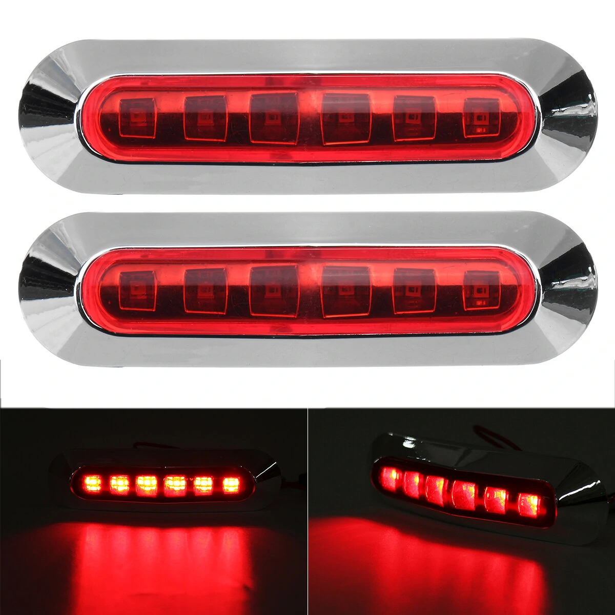 2PCS 6LED Side Marker Lights Lamp 12V 24V for Truck Trailer Caravan Lorry Van — Pricio
