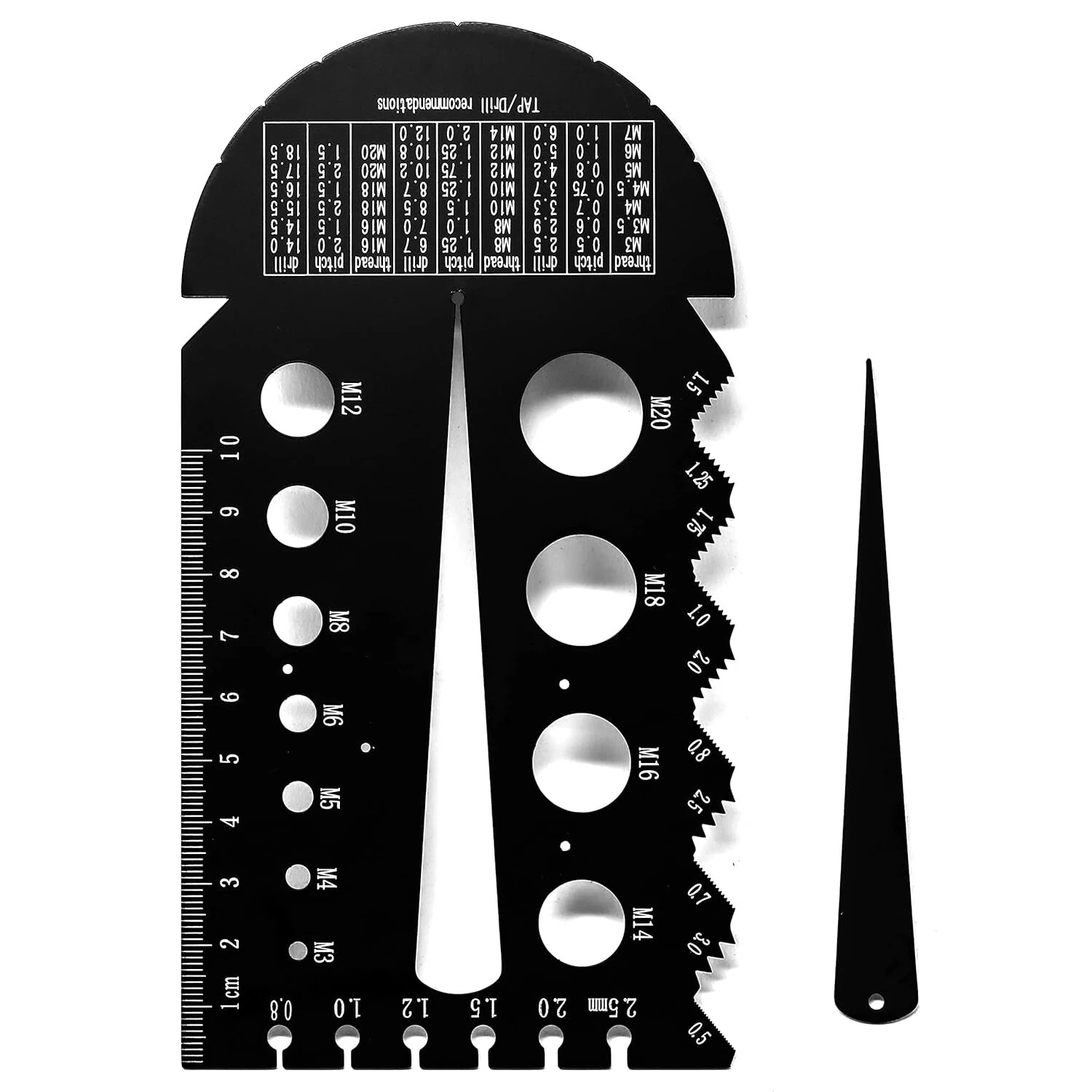 2PCS Aluminum Alloy Metric/Imperial Nut and Bolt Thread Checker Bolt Size and Thread Identifier Gauge — view 5