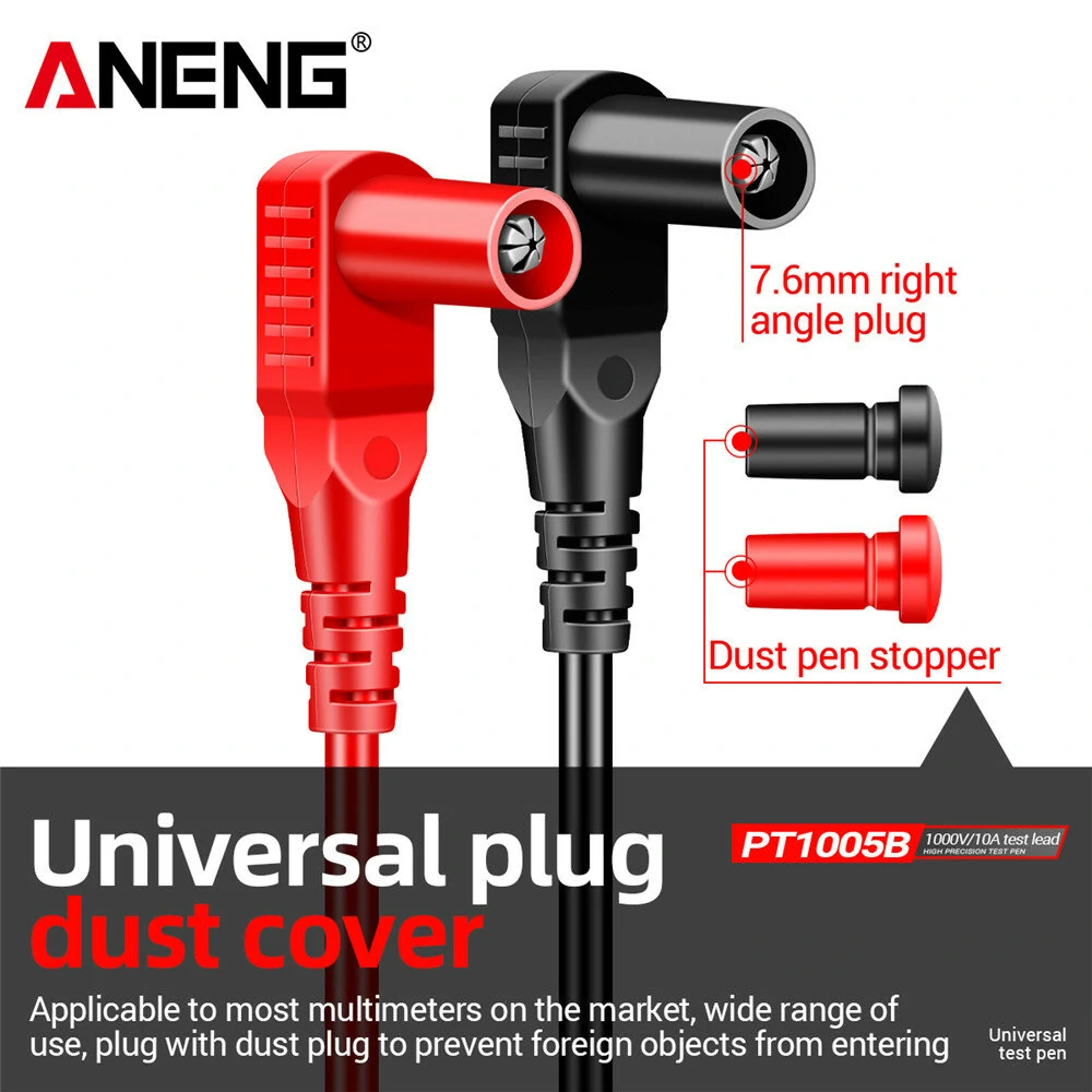 2Pcs ANENG PT1005B 10A 1000V Digital Multimeter Probe Universal Test Lead Needle Pin Wire Pen Cable Kit Current Voltmeter Tester Wire — view 3