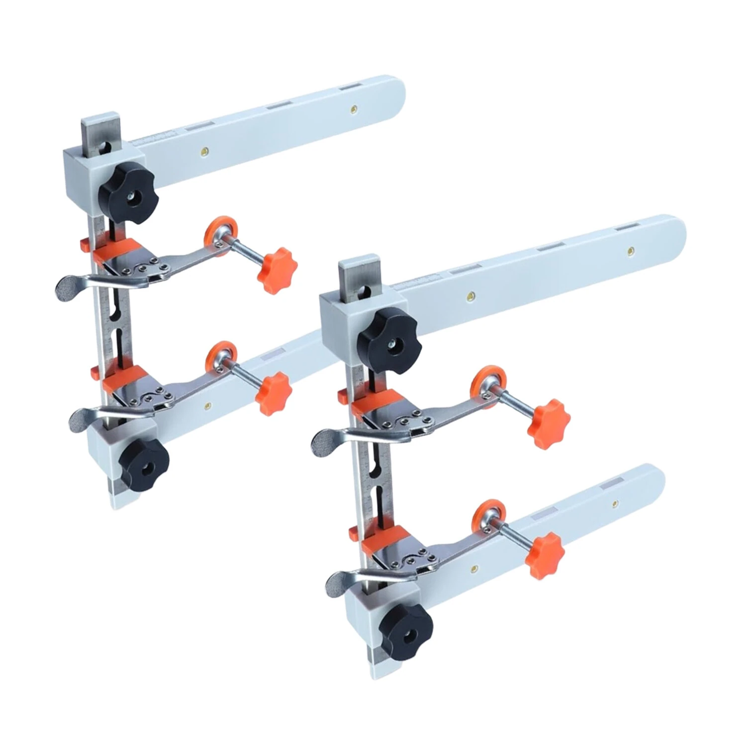 2Pcs DIY Furniture Cabinet Drawer Guide Aid Fixed Carpenter Tools Decoration Necessary Track Guide Installation Fixed Tools Lengthened Bracket Connection Design Stainless Steel Adjustable Height — view 2