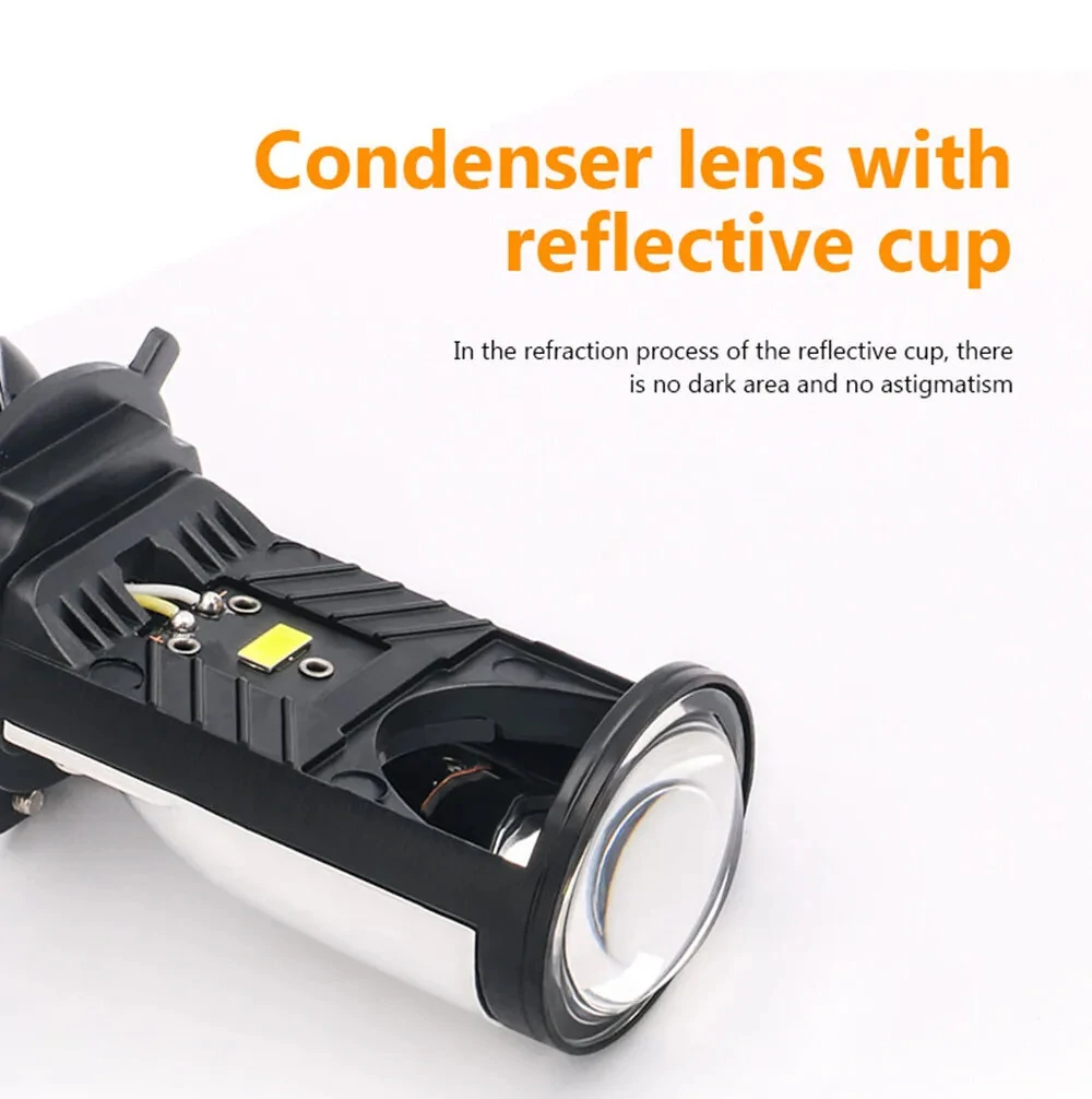 2pcs H4 LED Projector Mini Lens Auto Car LED Headlight Bulb Kit Conversion High & Low Beam 6000K Turbo Fan Car Light Lamp — view 7