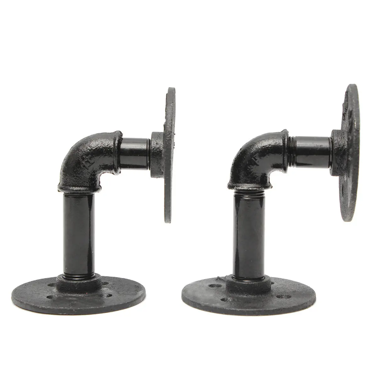2Pcs Industrial Pipe Shelf Brackets Bookcases Holder Shelving Storage Rustic Dec — Pricio