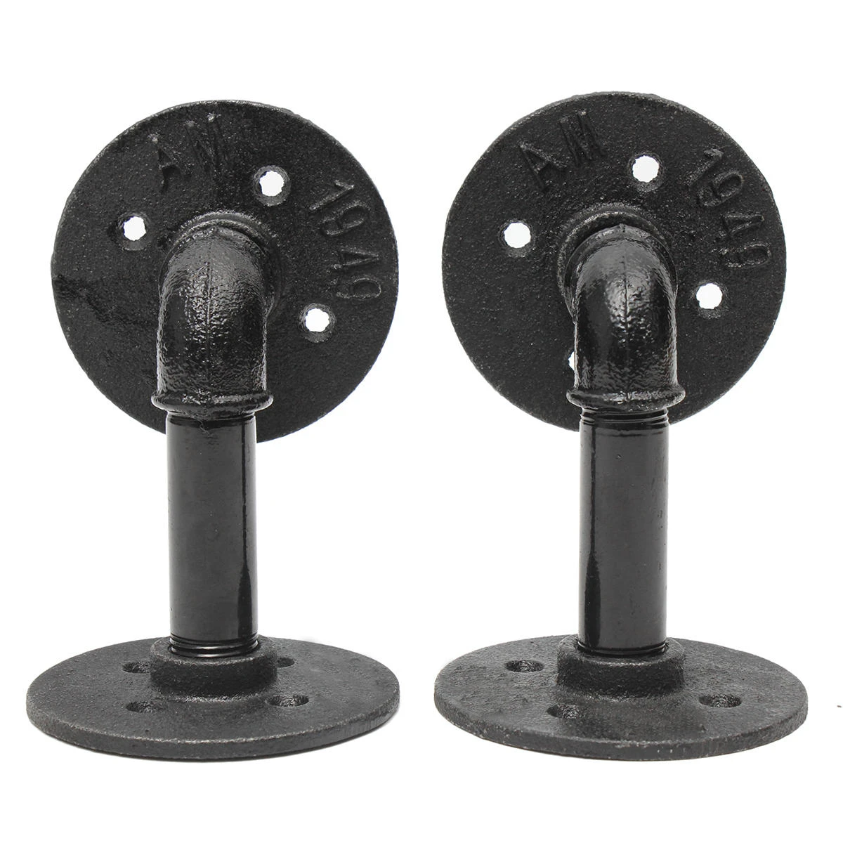 2Pcs Industrial Pipe Shelf Brackets Bookcases Holder Shelving Storage Rustic Dec — view 4