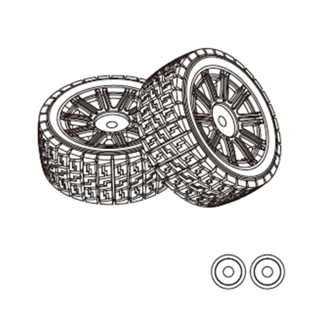 2PCS MJX 1/14 14303 RC Car Original Parts 1415A2 14303 Rubber Tires 1415B2 14302 TPR Tires — MJX