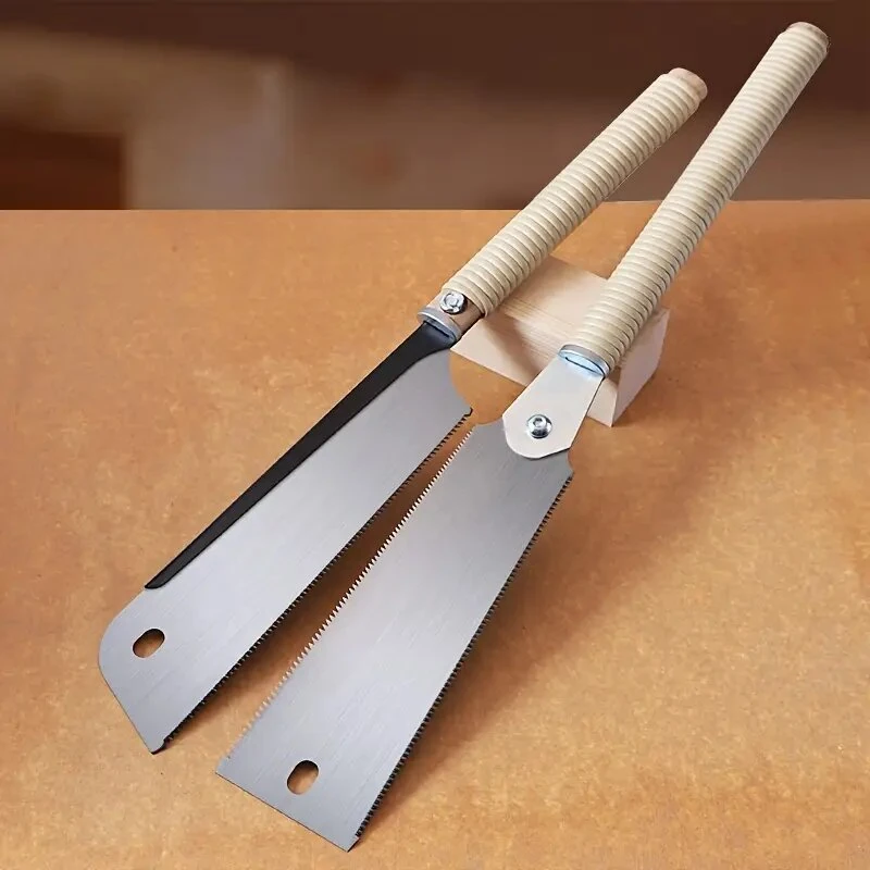 2PCS Pull Saw Set 24inch Double-Edge Saw 10/18 TPI 20inch Single-Edge Saw 14 TPI SK5 Steel Blades for Carpentry DIY Woodworking — view 4