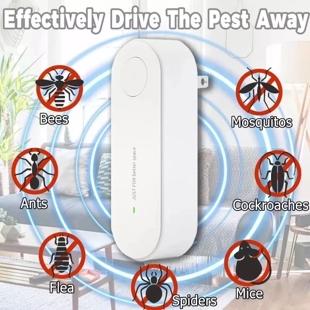 2pcs Ultrasonic Pest Repellent 3-in-1 Triple Frequency 360 Degree Coverage Easy Installation Chemical-Free Safe for Pets and Children 800-1800 ft² — view 4