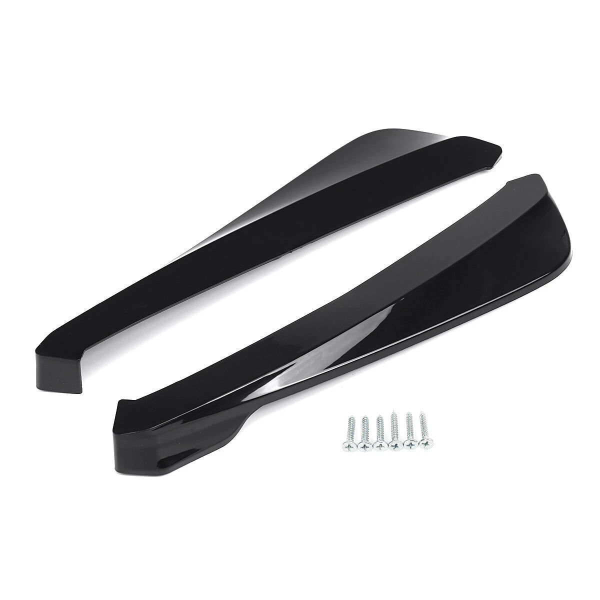 2Pcs Universal Car Black Rear Bumper Lip Wrap Angle Splitters — view 10