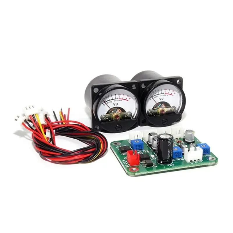 2Pcs VU Meter + 1pc Driver Board with Warm Backlight Analog VU Panel Meter Recording — view 7