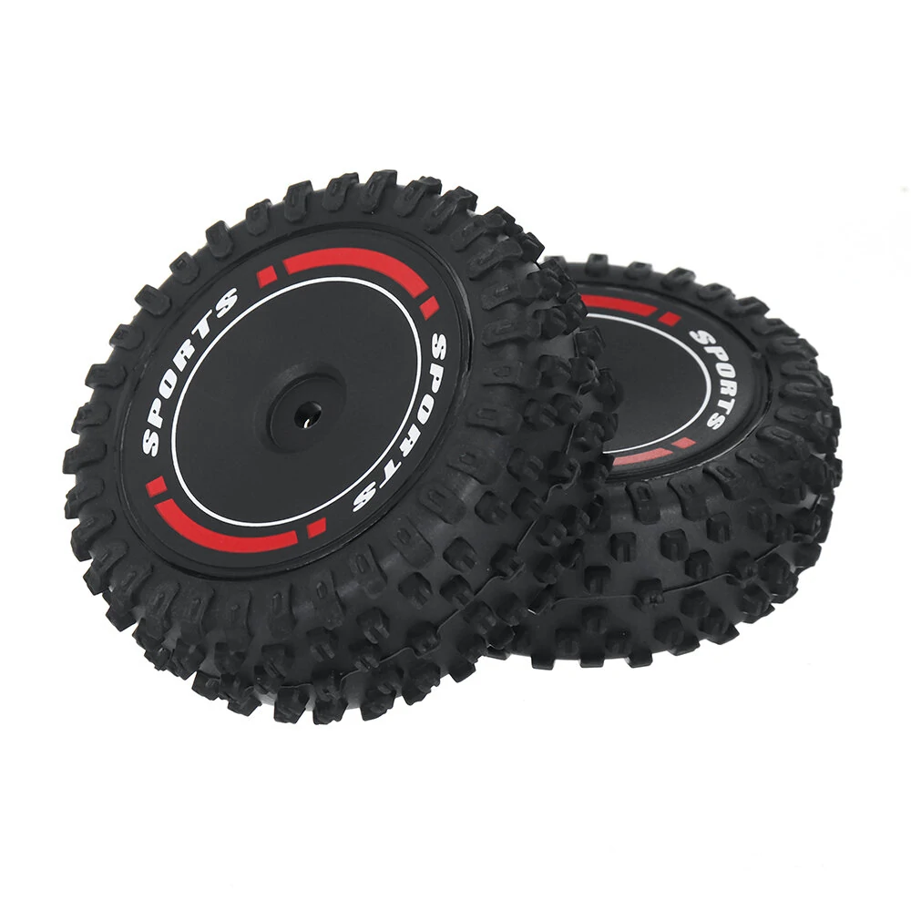 2PCS Wltoys 124010 1/12 RC Car Parts Front/Rear Tires Wheels Rims Vehicles Models Spare Accessories 2811/2812/2844/2845